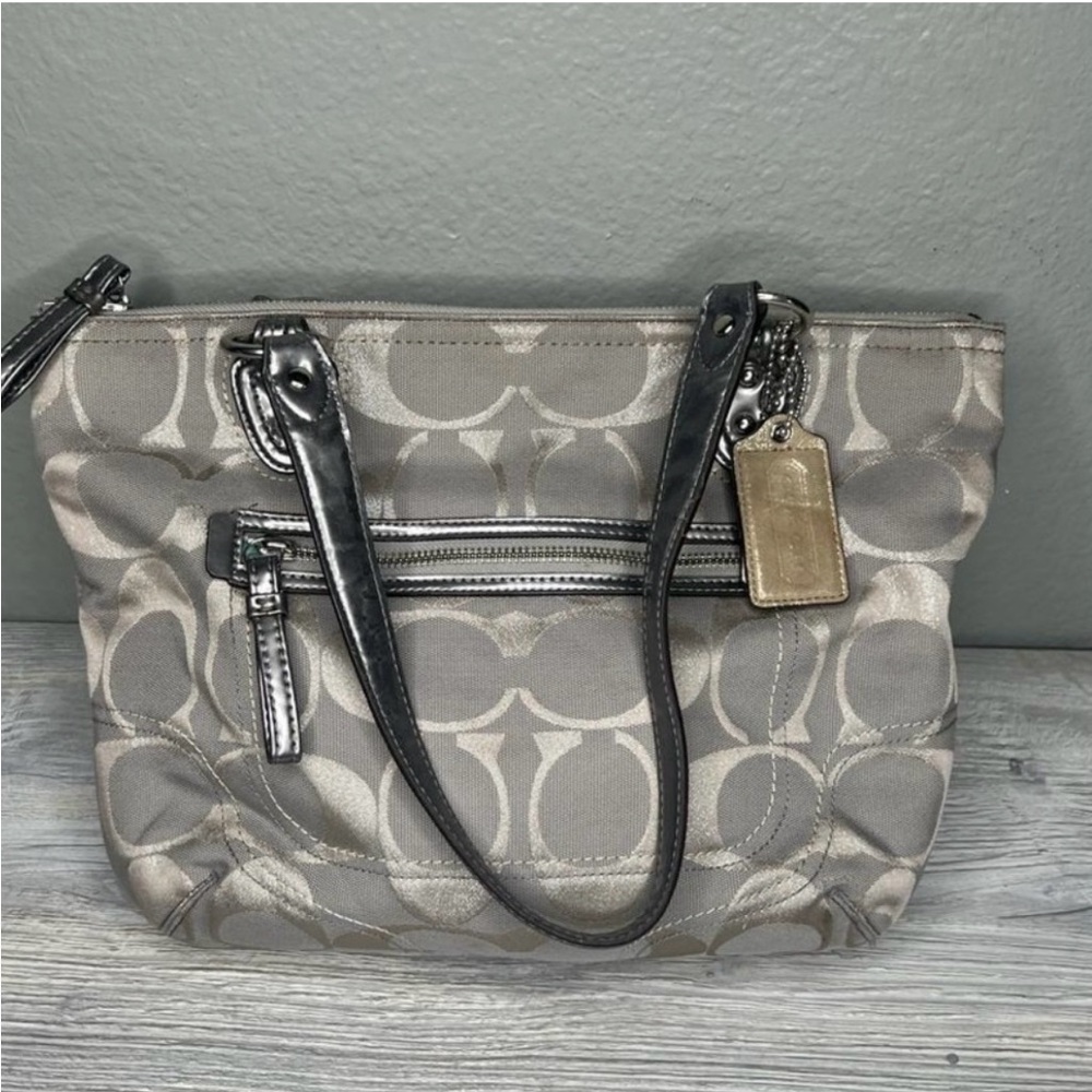 Coach Gray and Black Shoulder Bag